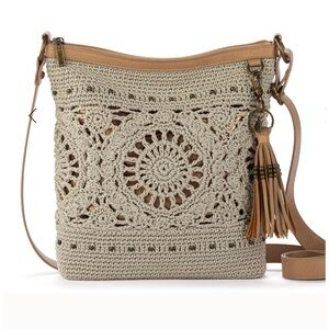 The Sak Cream Crochet Crossbody Bag